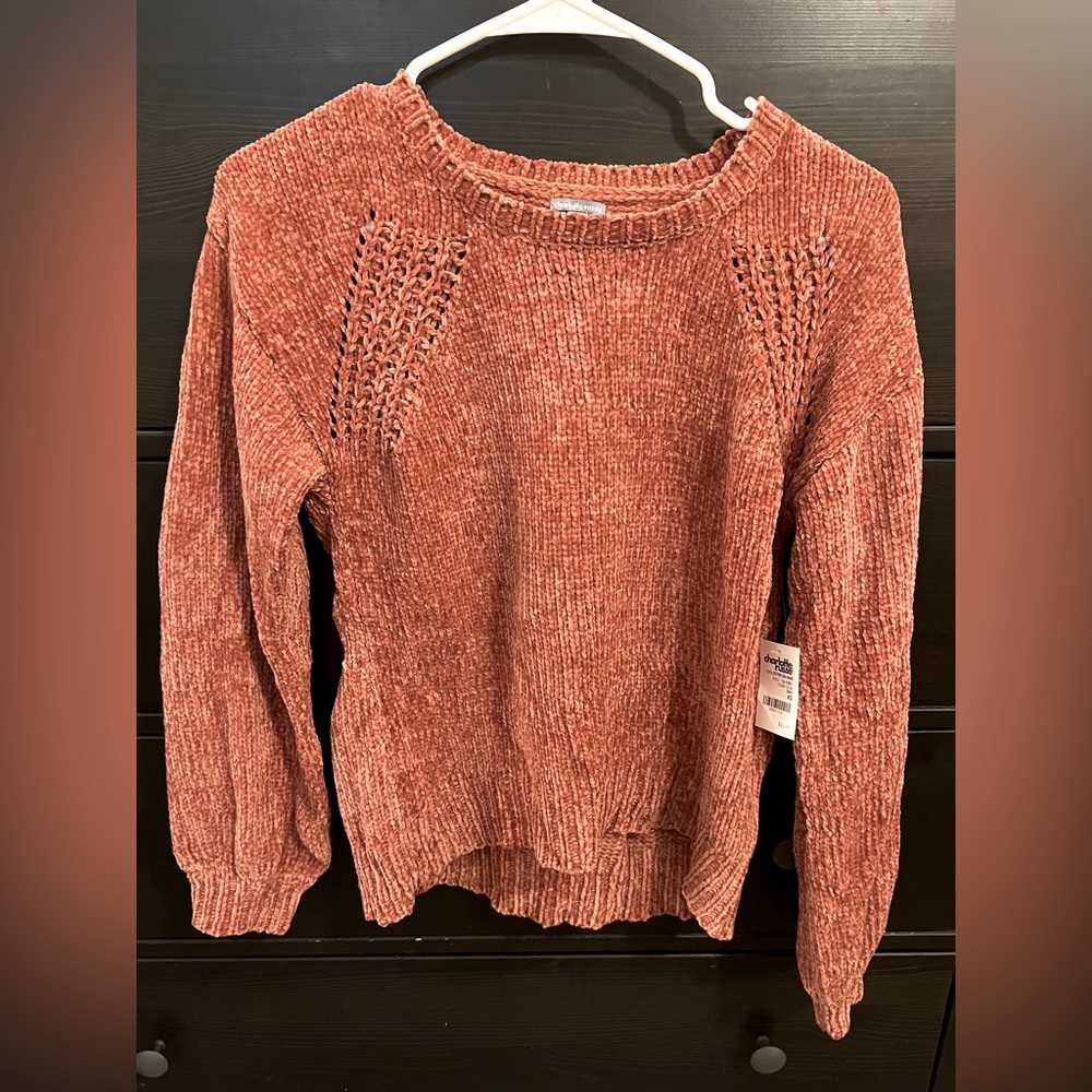 NWT Charlotte Russe Salmon Chenille Knit Sweater XS